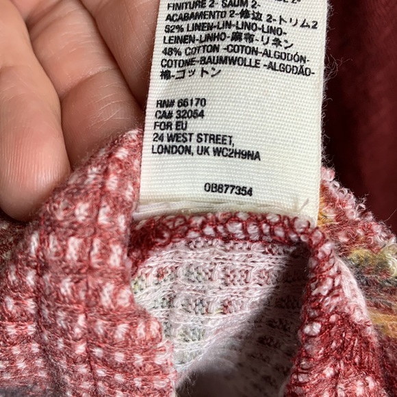 Free People Flower Patch Boho Thermal Top Oversize Blouse Size XS - Picture 8 of 9